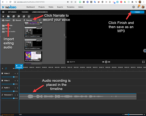 narrate and import audio 